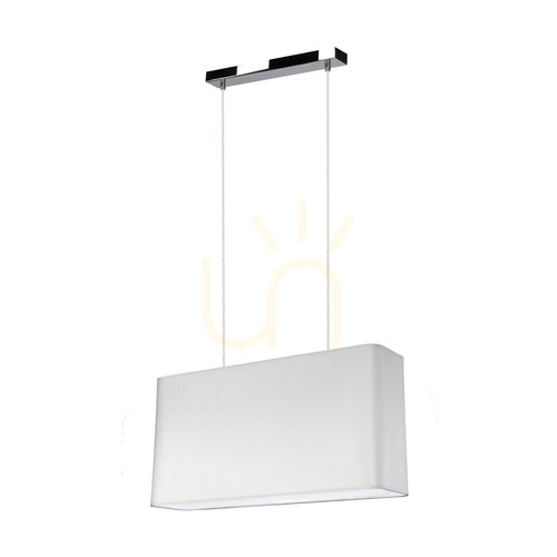 Prüfen Cadre Pendelleuchte, 2xE27, Max. 40 W, Metall in Chrom / transparentes PVC-Kabel / grauer Lampenschirm, 56 cm
