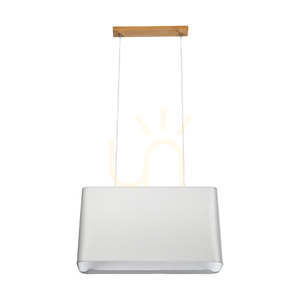 Cadre Pendelleuchte 2xE27 Max. 40 W, geölte Eiche/transparentes PVC/grau, 56 cm small 2