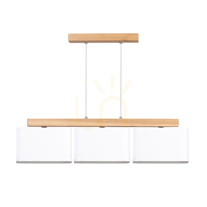 Cadre Pendelleuchte, 3xE27, Max. 25 W, geölte Eiche / transparentes PVC-Kabel / weißer Lampenschirm, 95 cm small 1