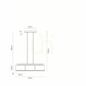 Cadre Pendelleuchte, 3xE27, Max. 25 W, geölte Eiche / transparentes PVC-Kabel / weißer Lampenschirm, 95 cm small 2