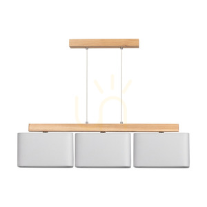 Cadre Pendelleuchte, 3xE27, Max. 25 W, geölte Eiche / transparentes PVC-Kabel / grauer Lampenschirm, 95 cm small 0