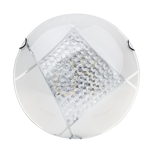 Deckenleuchte „Carolina“, inklusive 1x LED 2700K 15W, Metall in Chrom/weißer Glasschirm, Ø 30 cm small 3