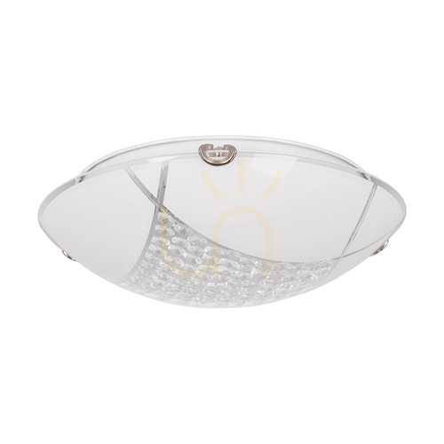 Prüfen Deckenleuchte „Carolina“, inklusive 1x LED 2700K 15W, Metall in Chrom/weißer Glasschirm, Ø 30 cm