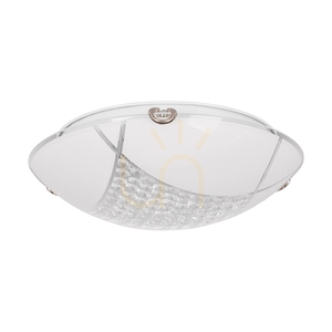 Deckenleuchte „Carolina“, inklusive 1x LED 2700K 15W, Metall in Chrom/weißer Glasschirm, Ø 30 cm small 0