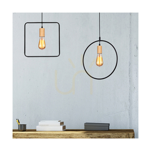 Carsten Wood Pendelleuchte, 1xE27, Max. 60 W, geölte Eiche/schwarzes Metall/schwarzes PVC-Kabel, Ø 32 cm small 3