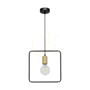 Carsten Wood Pendelleuchte, 1xE27, Max. 60 W, geölte Eiche/schwarzes Metall/schwarzes PVC-Kabel, Ø 32 cm small 0