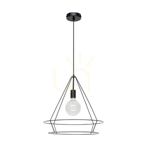 Casa Triango Pendelleuchte, 1xE27, Max. 60 W, schwarzes Metall/schwarzes PVC-Kabel, Ø 48 cm small 0