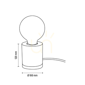 Tischlampe „Cesar“, 1xE27, Max. 25 W, geölte Eiche/grauer Beton/schwarzes geflochtenes Kabel, Ø 10 cm small 3
