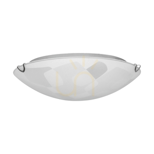Chicago Deckenleuchte, inklusive 1x LED 2700K 18W, Metall in Chrom/weißer Glasschirm, Ø 40 cm small 1