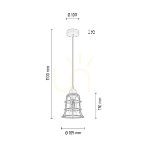 Chicka Pendelleuchte, 1xE27, Max. 60 W, Birke/schwarzes Metall/schwarzes PVC-Kabel/klarer Glasschirm, Ø 16,5 cm small 2
