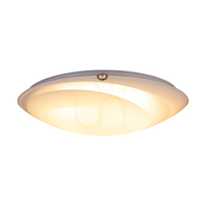 Runde Deckenleuchte, inklusive 1x LED 2700K 30W, Metall in Chrom/weißer Glasschirm, Ø 50 cm small 1
