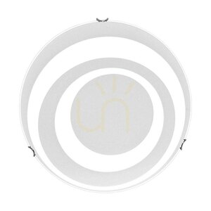 Runde Deckenleuchte, inklusive 1x LED 2700K 30W, Metall in Chrom/weißer Glasschirm, Ø 50 cm small 2