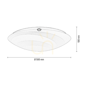 Runde Deckenleuchte, inklusive 1x LED 2700K 30W, Metall in Chrom/weißer Glasschirm, Ø 50 cm small 4