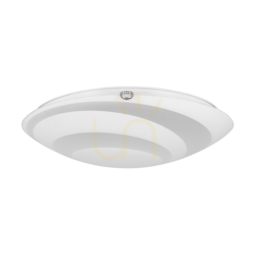 Prüfen Runde Deckenleuchte, inklusive 1x LED 2700K 30W, Metall in Chrom/weißer Glasschirm, Ø 50 cm