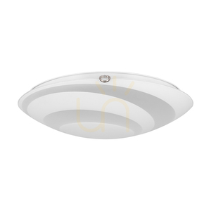 Runde Deckenleuchte, inklusive 1x LED 2700K 30W, Metall in Chrom/weißer Glasschirm, Ø 50 cm small 0