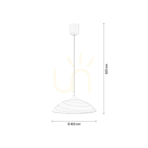 Circle Pendelleuchte, 1xE27, Max. 60 W, weißer Kunststoff / weißes PVC-Kabel / weißer Glasschirm, Ø 40 cm small 3