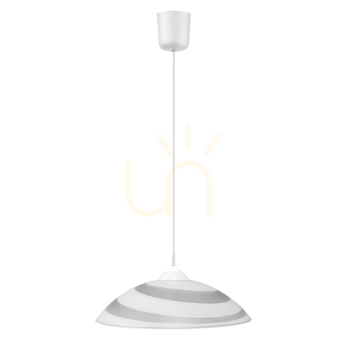 Prüfen Circle Pendelleuchte, 1xE27, Max. 60 W, weißer Kunststoff / weißes PVC-Kabel / weißer Glasschirm, Ø 40 cm