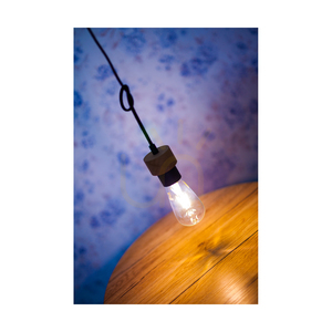 Clarte Pendelleuchte, 1xE27, Max. 60 W, geölte Eiche/schwarzes Metall/schwarzes geflochtenes Kabel, Ø 10 cm small 3