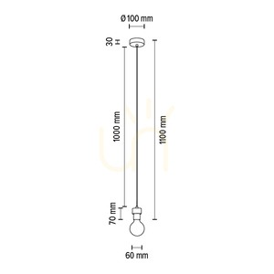 Clarte Pendelleuchte, 1xE27, Max. 60 W, geölte Eiche/schwarzes Metall/schwarzes geflochtenes Kabel, Ø 10 cm small 5