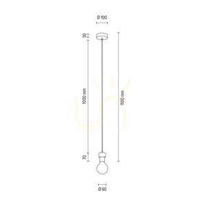 Clarte Holz-Hängeleuchte, 1xE27, Max. 60 W, geölte Eiche/schwarzes Metall/schwarzes geflochtenes Kabel, Ø 10 cm small 5