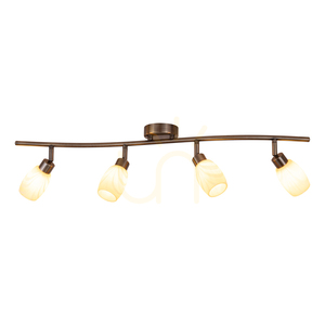 Deckenleuchte „Clea“, inklusive 4 G9-Fassungen, max.. 28 W, Metall mit Patina-Optik/Glasschirm in Ecru, 78 cm small 1