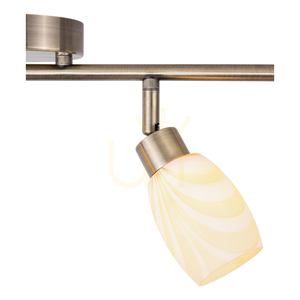 Deckenleuchte „Clea“, inklusive 4 G9-Fassungen, max.. 28 W, Metall mit Patina-Optik/Glasschirm in Ecru, 78 cm small 2