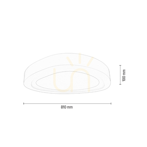 Deckenleuchte „Cloud“, inklusive 1x LED 3000K 66W, weißes Metall, 80 cm small 2
