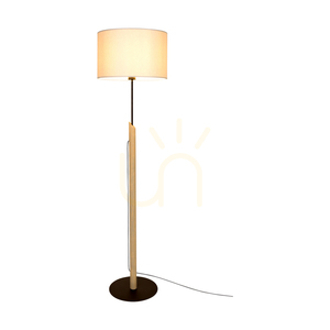 Colette Grey Stehlampe, 1xE27, Max. 60 W, grau gebeiztes Kiefernholz, schwarzes Metall, schwarzes geflochtenes Kabel, grauer Lampenschirm, Ø 40 cm small 3