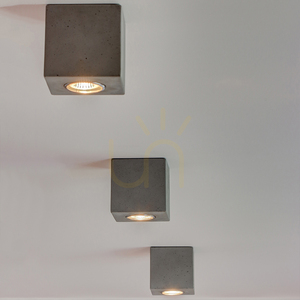 Concretedream Square Deckenleuchte, 1xGU10, Max. 6 W, Betongrau, 10 cm small 1