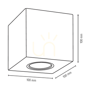 Concretedream Square Deckenleuchte, 1xGU10, Max. 6 W, Betongrau, 10 cm small 3