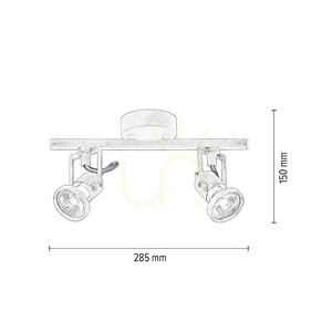 Concreto Deckenleuchte, 2xGU10, Max. 50 W, Beton und Metall, 28,5 cm small 3