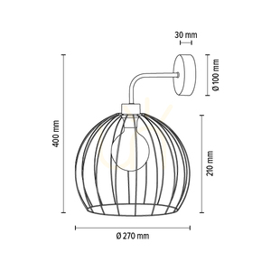 Coop Wandleuchte 1xE27 Max. 60 W, geölte Eiche/schwarzes Metall, 28 cm small 3