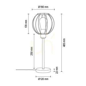 Coop Tischlampe, 1xE27, Max. 25 W, schwarzes Metall-/schwarzes PVC-Kabel, Ø 19 cm small 2
