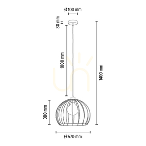Coop Pendelleuchte 1xE27 Max. 60 W, schwarzes Metall-/schwarzes PVC-Kabel, Ø 57 cm small 2