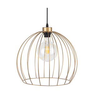 Coop-Pendelleuchte, 1xE27, Max. 60 W, Goldmetall/schwarzes PVC-Kabel, Ø 37 cm small 1