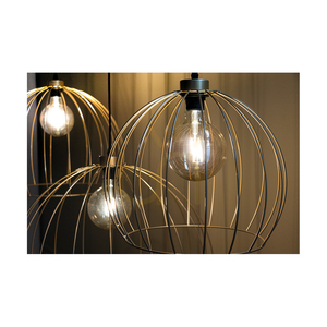 Coop-Pendelleuchte, 1xE27, Max. 60 W, Goldmetall/schwarzes PVC-Kabel, Ø 37 cm small 2
