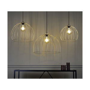 Coop-Pendelleuchte, 1xE27, Max. 60 W, Goldmetall/schwarzes PVC-Kabel, Ø 37 cm small 3