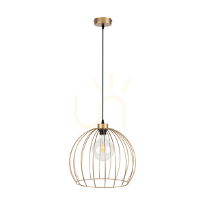 Coop-Pendelleuchte, 1xE27, Max. 60 W, Goldmetall/schwarzes PVC-Kabel, Ø 37 cm small 0
