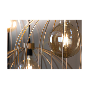Coop-Pendelleuchte, 1xE27, Max. 60 W, Goldmetall/schwarzes PVC-Kabel, Ø 57 cm small 1