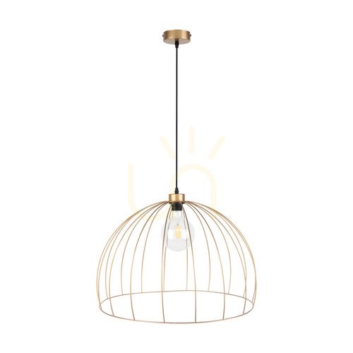 Prüfen Coop-Pendelleuchte, 1xE27, Max. 60 W, Goldmetall/schwarzes PVC-Kabel, Ø 57 cm
