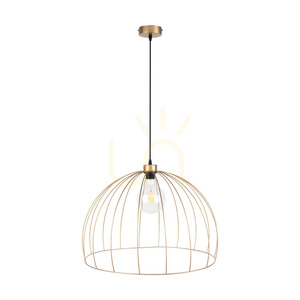 Coop-Pendelleuchte, 1xE27, Max. 60 W, Goldmetall/schwarzes PVC-Kabel, Ø 57 cm small 0