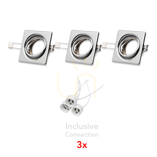 Prüfen Cristaldream Decken-Einbaustrahler-Set, 3xGU10, Max. 50 W, Metall verchromt, 8,3 cm