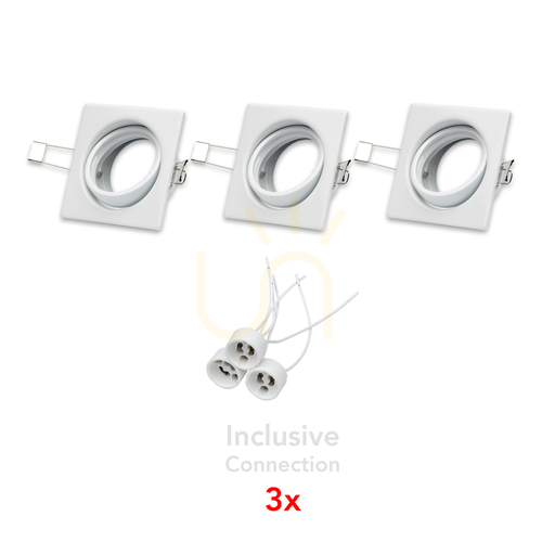 Prüfen Cristaldream Decken-Einbaustrahler-Set, 3xGU10, Max. 50 W, Weißmetall, 8,3 cm