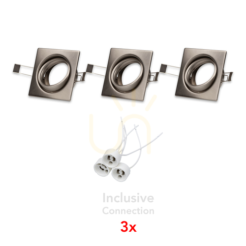 Prüfen Cristaldream Decken-Einbaustrahler-Set, 3xGU10, Max. 50 W, Satin-Metall, 8,3 cm