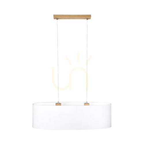 Prüfen Dove Pendelleuchte 2xE27 Max. 40 W, geölte Eiche / transparentes PVC-Kabel / weißer Lampenschirm, 80 cm