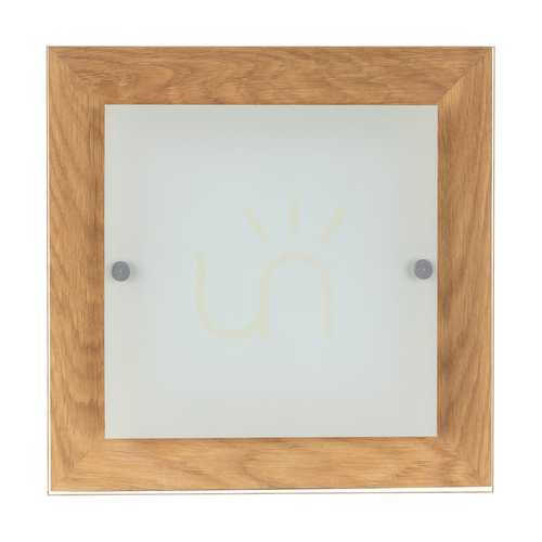 Prüfen Finn Wandleuchte 1xLED 2700 K 14 W, geölte Eiche/weißes, transparentes Glas, 29 cm