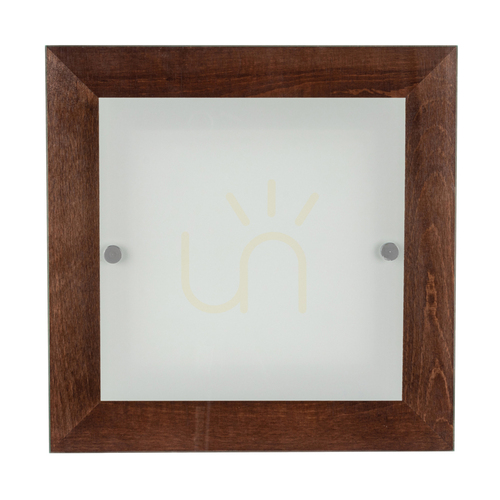 Prüfen Wandleuchte „Finn“, 1xLED, 2700 K, 14 W, Buche und Walnussholz / weiß-transparentes Glas, 29 cm