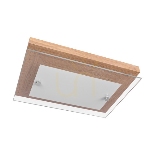 Prüfen Finn Wandleuchte 1xLED 2700K 10W Geölte Eiche/Chrommetall/Weißes Glas 29 cm