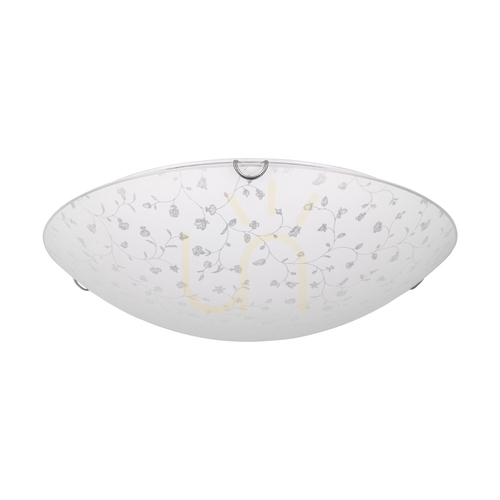Prüfen Flora Deckenleuchte, inklusive 1x LED 2700K 18W, Metall in Chrom/weißer Glasschirm, Ø 40 cm