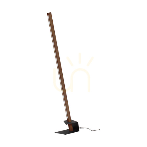 Prüfen Forestier Stehlampe, 1xLED, 3000 K, 18 W, Kiefer in Walnussoptik / schwarzes Metall / schwarzes PVC-Kabel, 40 cm